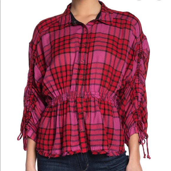 Free People Pacific Dawn Plaid Shirt - Picture 2 of 6